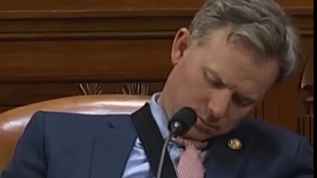 congressman moore falls asleep