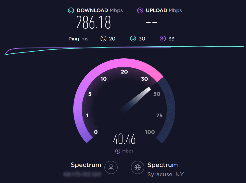 spectrum speed test