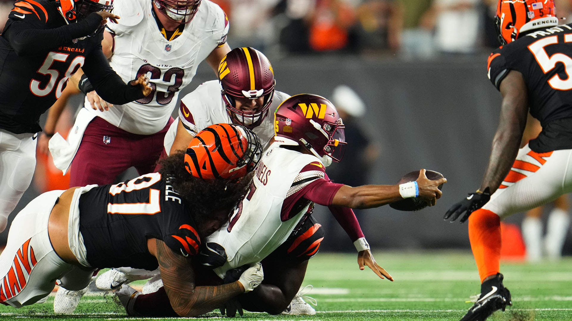 washington commanders vs bengals match player stats